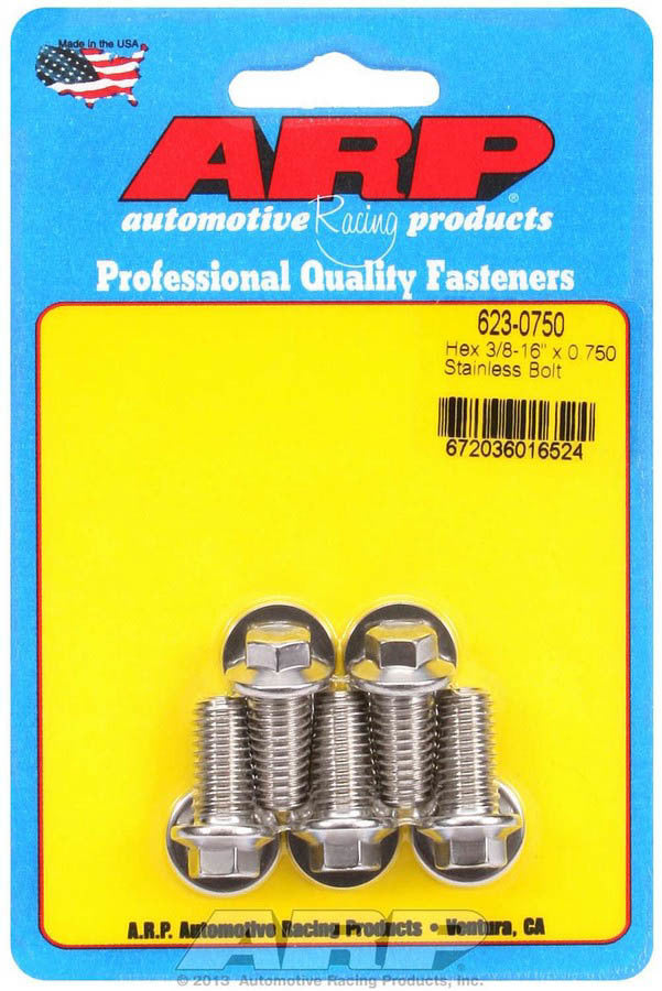 ARP S/S S/S Bolt Kit - 6pt. (5) 3/8-16 x .750 - 6230750