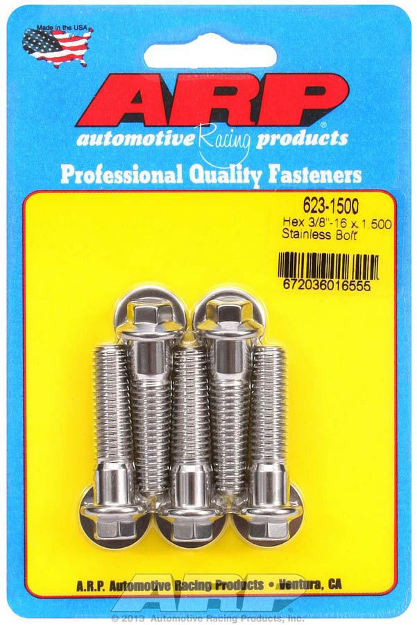 ARP S/S S/S Bolt Kit - 6pt. (5) 3/8-16 x 1.500 - 6231500