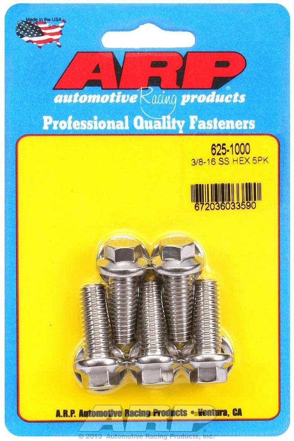 ARP S/S S/S Bolt Kit - 6pt. (5) 3/8-16 x 1.000 - 6251000