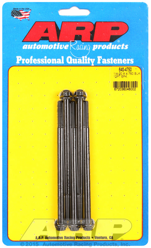 ARP 1/4-20 x 4.750 12pt Bolt Kit 5pk - 6404750
