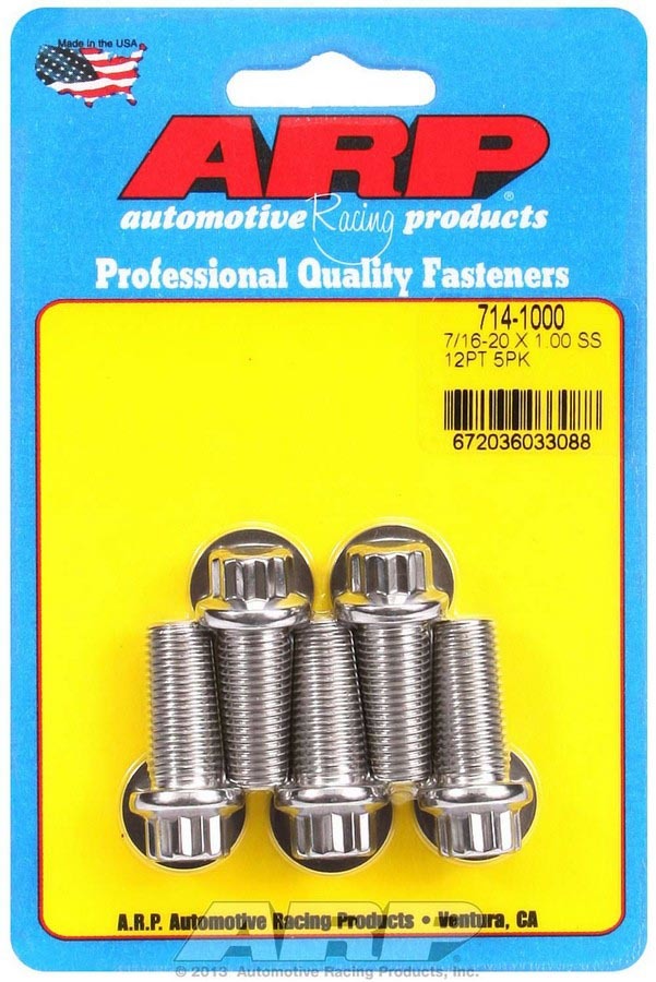 ARP S/S S/S Bolt Kit - 12pt. (5) 7/16-20 x 1.000 - 7141000