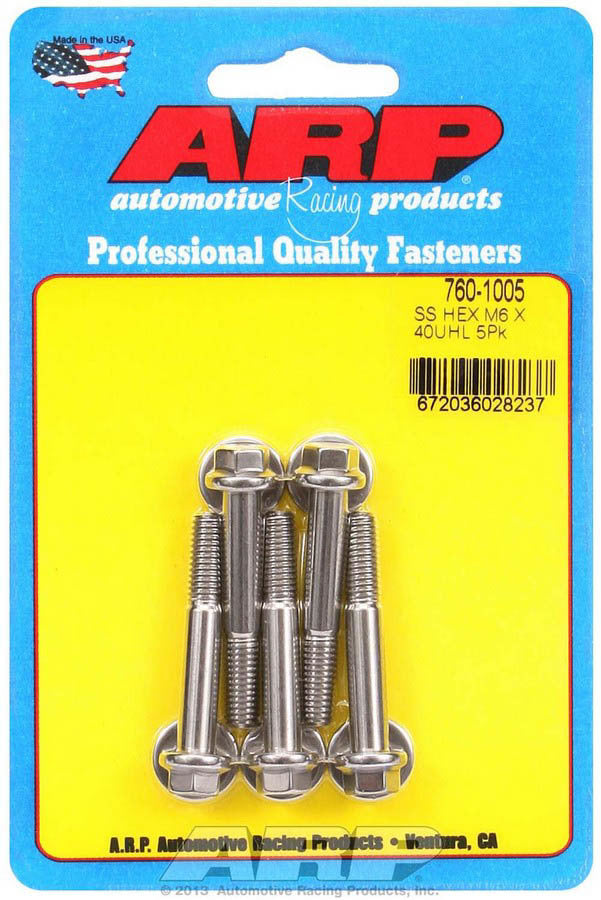 S/S Bolt Kit - 6pt. (5) 6mm x 1.00 x 40mm - 7601005