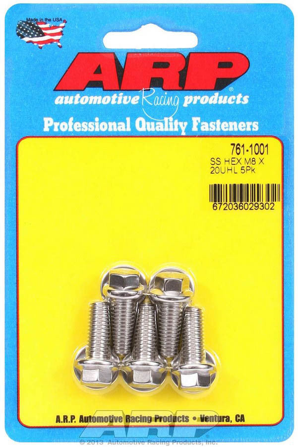 ARP S/S S/S Bolt Kit - 6pt. (5) 8mm x 1.25 x 20 - 7611001