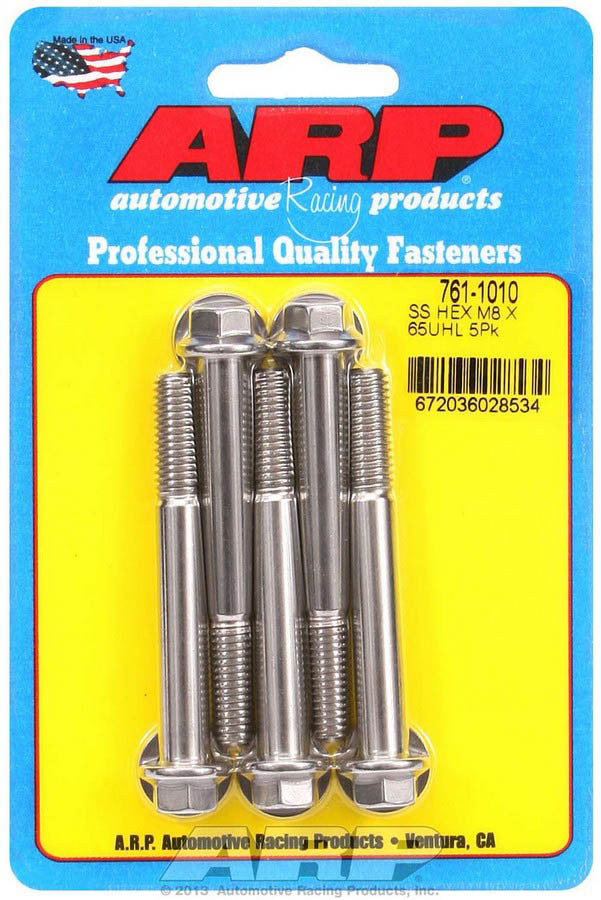 ARP 8mm x 1.25 x 65mm 6pt SS Bolt Kit 5pk - 7611010