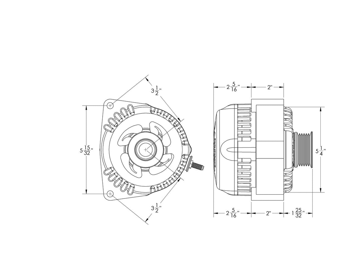 Mechman 240 Amp High Output Alternator 1996-2004 GM Truck 4.3L 4.8L 5.3L 5.7L 6L - Black Billet