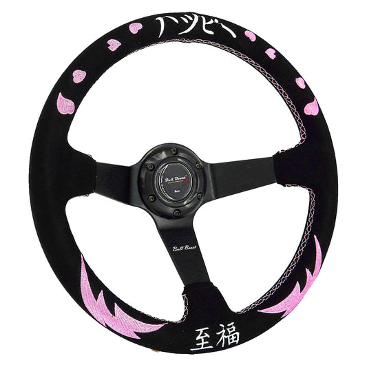 Bull Boost Bliss 350mm Steering Wheel + Short Hub Adapter Kit For Mazda Miata RX-7 RX-8 MX-3 MX-6