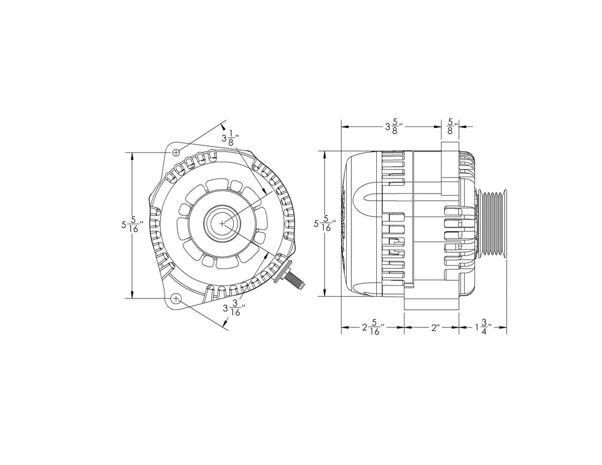 Mechman 170 Amp 6-Phase High Output Alternator 1988-1995 GM Truck - Polished