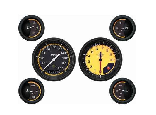 Classic Instruments Yellow 6 Gauge Set (3 3/8 S - AX01YBLF