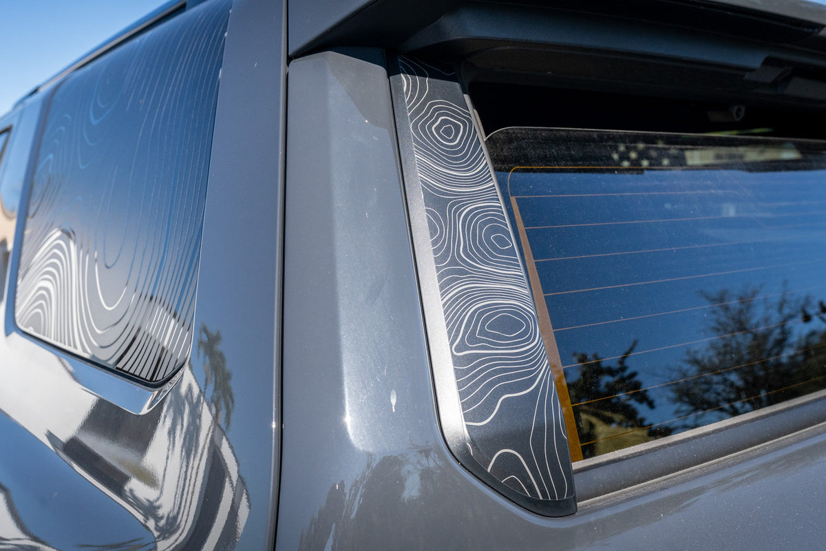USA Topographic Sliding Rear Window Trim Overlays - 2025+ 4Runner