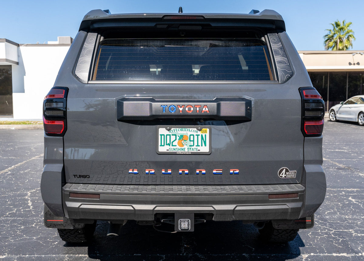 USA Topographic Sliding Rear Window Trim Overlays - 2025+ 4Runner