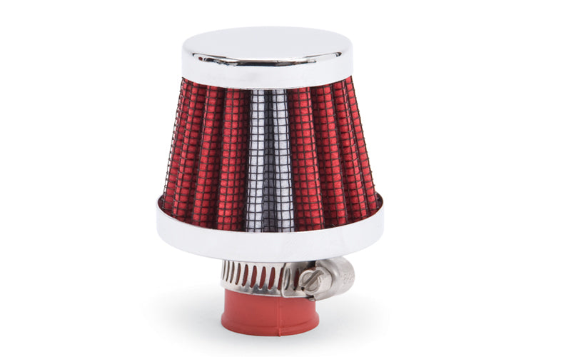 Edelbrock Valve Cover Breather 10mm Inlet Red/Chrome - 43511