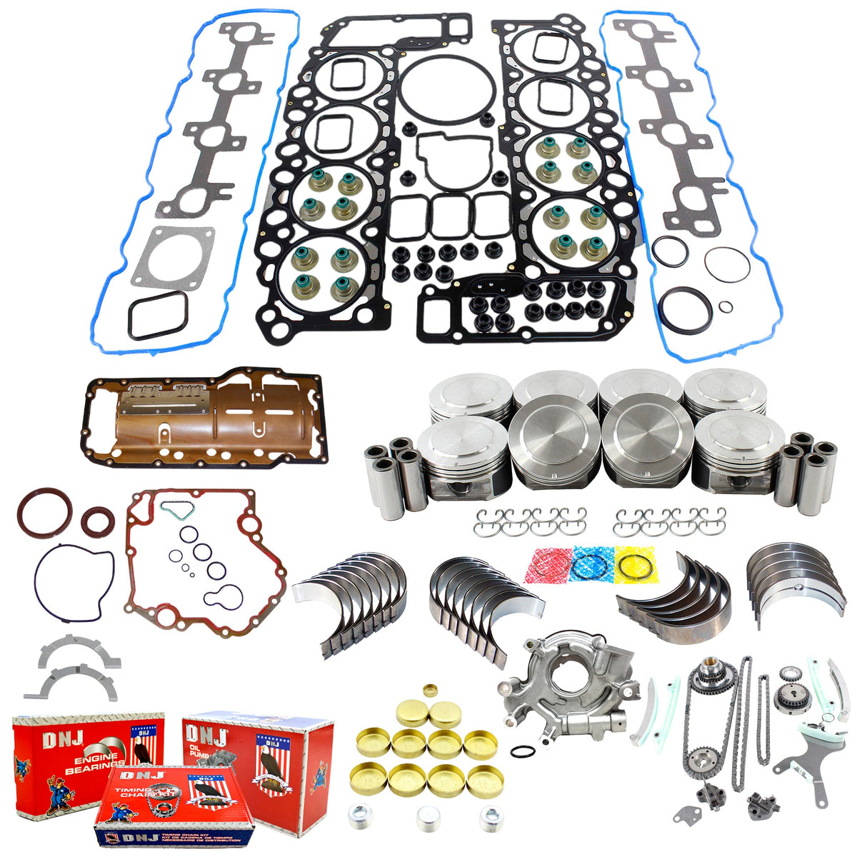 DNJ Master Engine Rebuild Kit 2002-2003 Jeep 4.7L