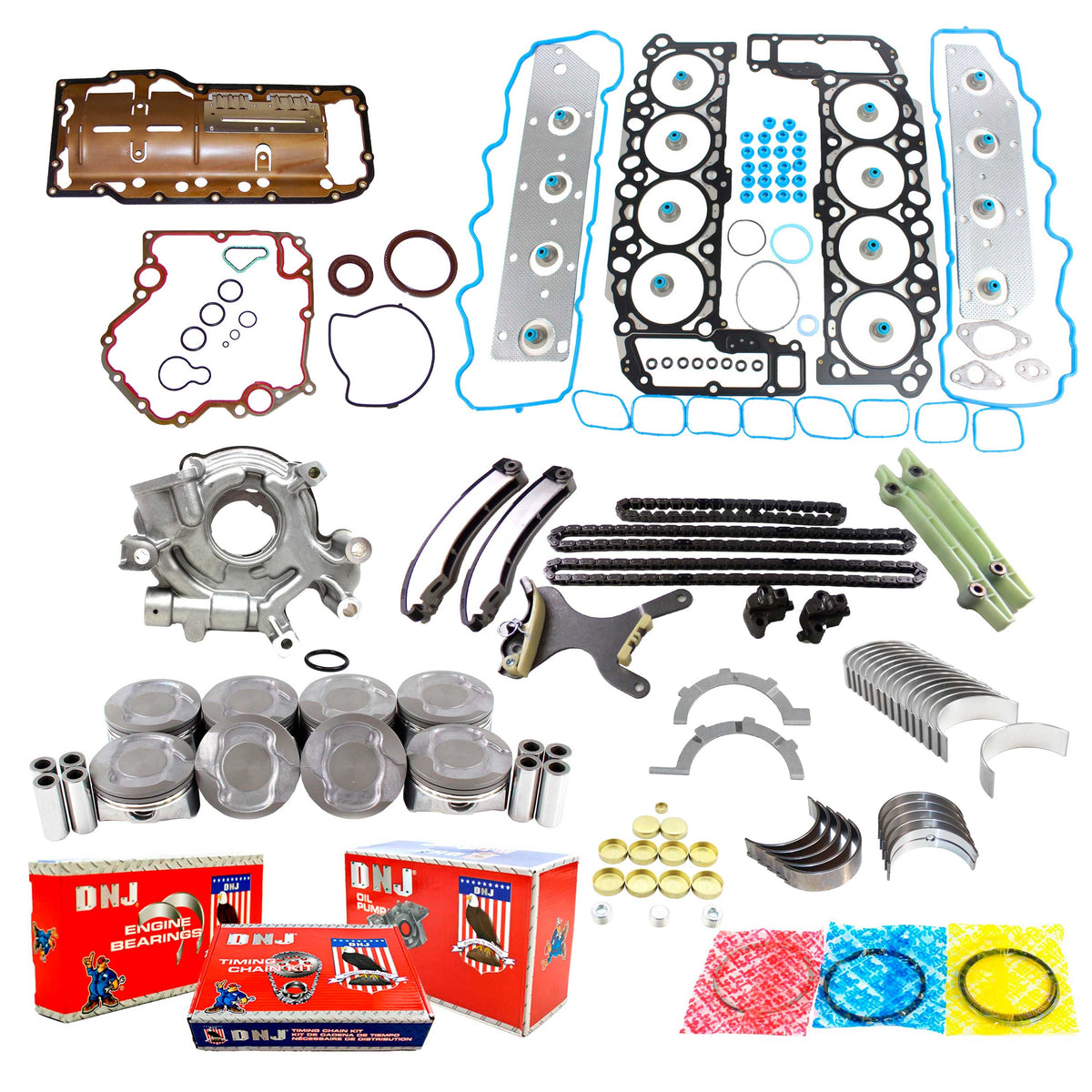 DNJ Master Engine Rebuild Kit 2008-2013 Chrysler, Dodge, Jeep, Ram 4.7L V8