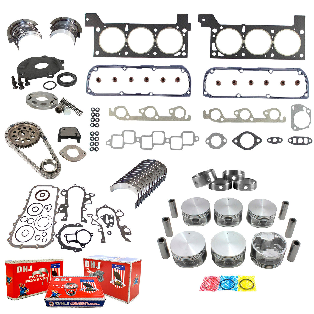 DNJ Master Engine Rebuild Kit 1998-2000 Chrysler, Dodge, Plymouth 3.8L