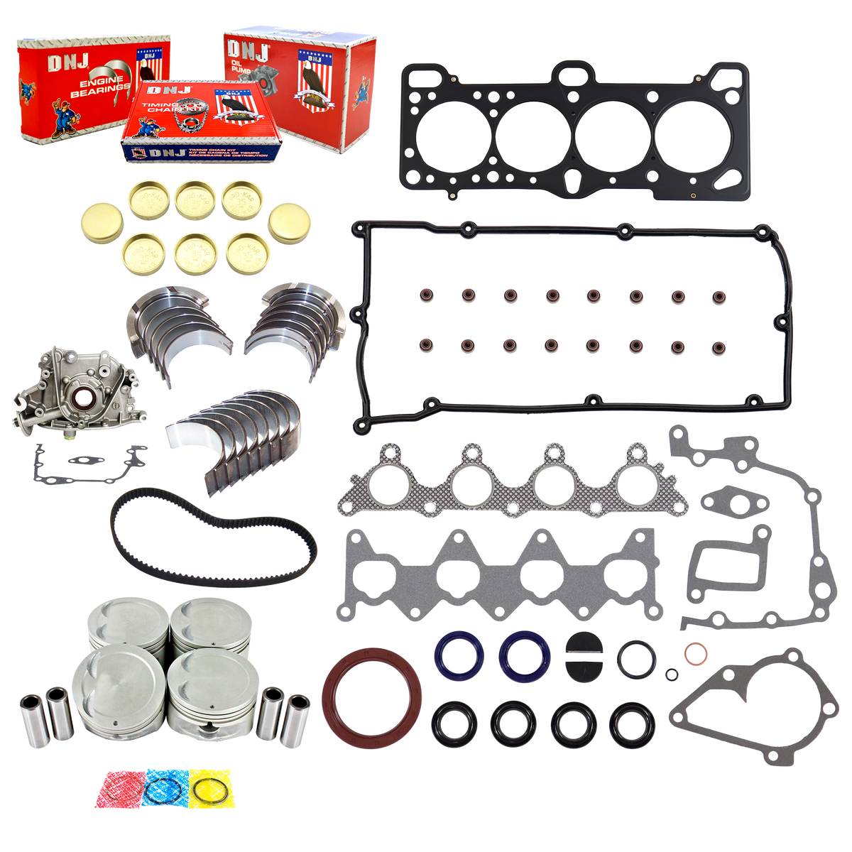 DNJ Master Engine Rebuild Kit 2001-2005 Hyundai 1.6L