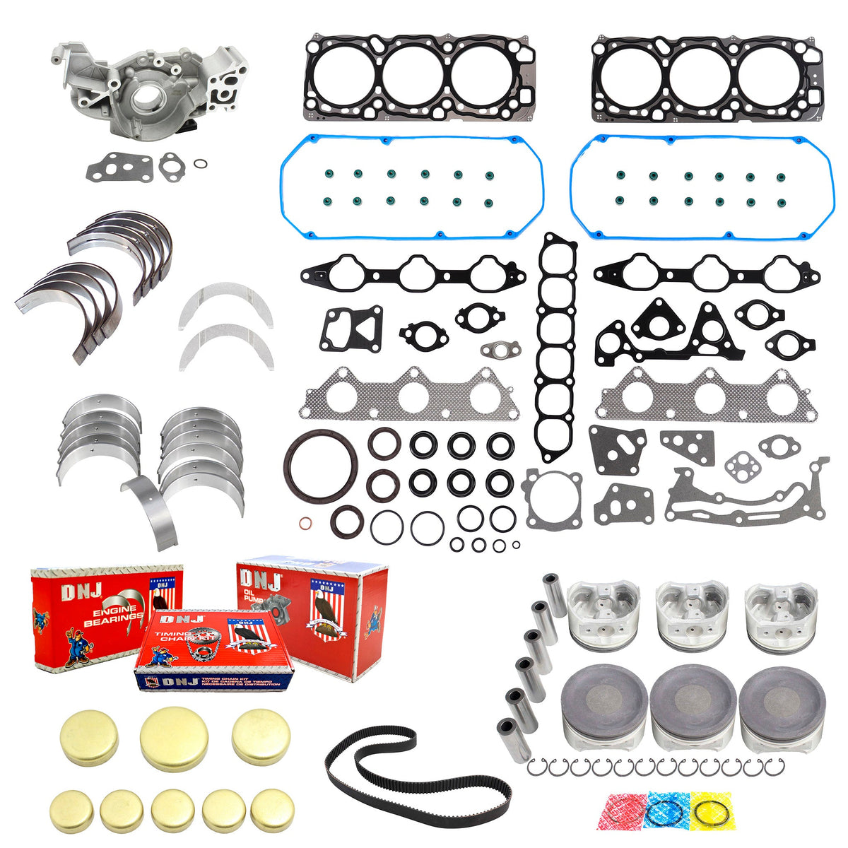 DNJ Master Engine Rebuild Kit 2001-2002 Mitsubishi 3.5L