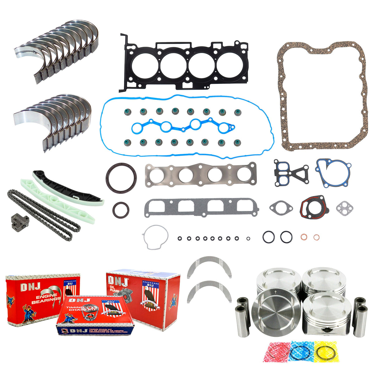 DNJ Master Engine Rebuild Kit 2006-2008 Hyundai, Kia 2.4L