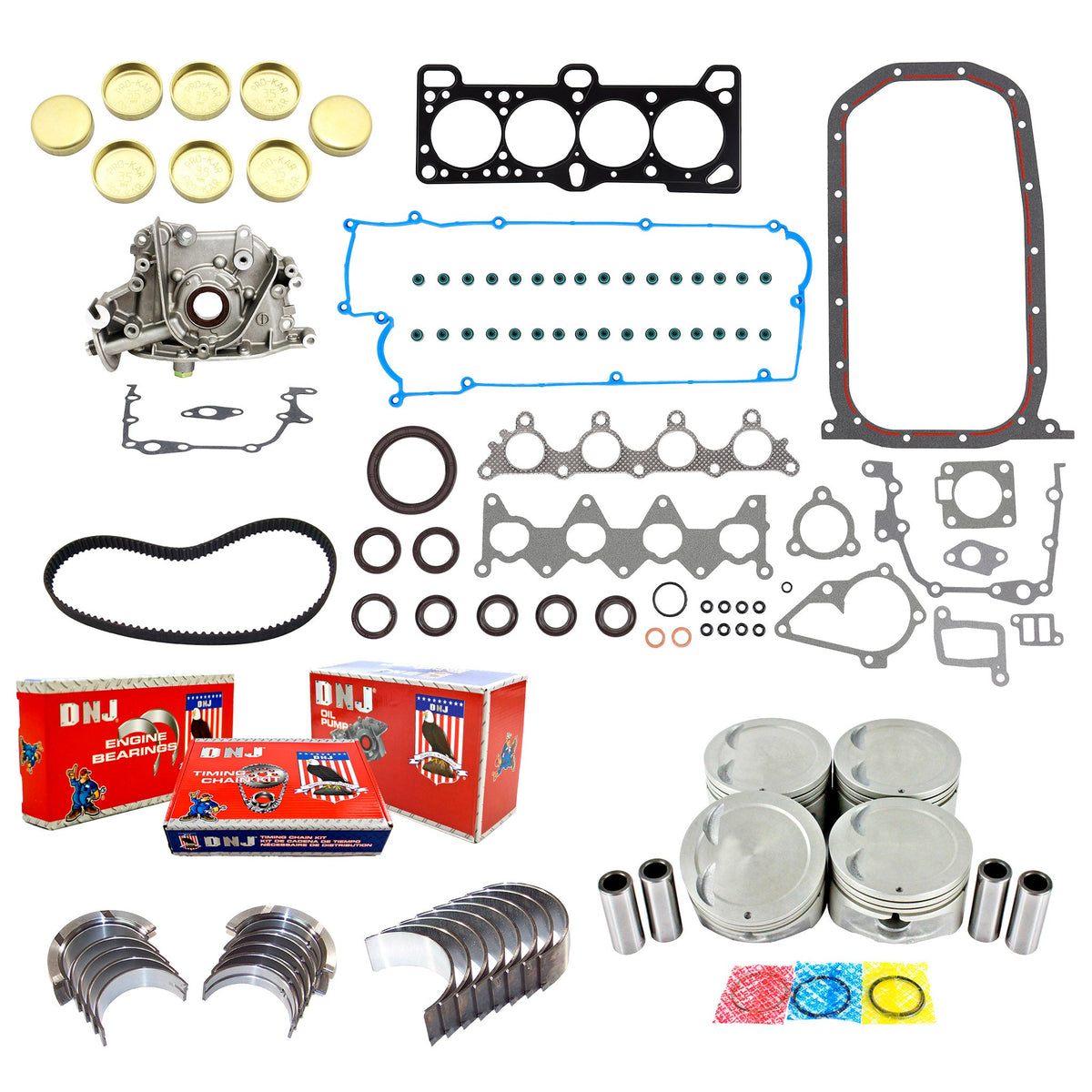 DNJ Master Engine Rebuild Kit 2006-2011 Hyundai, Kia 1.6L