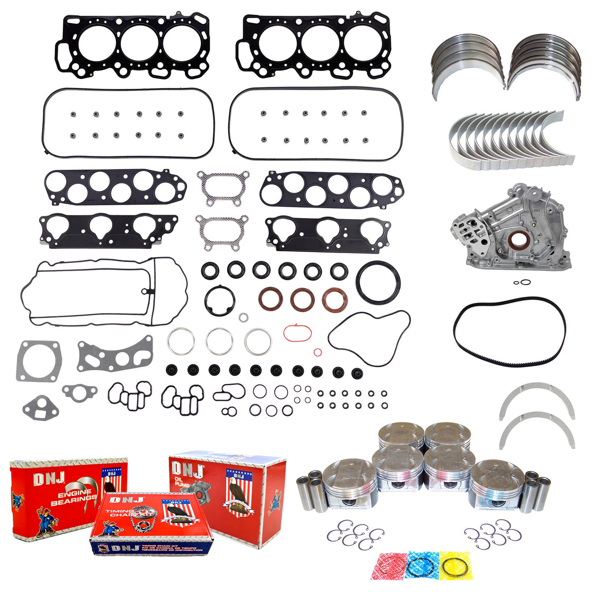 DNJ Master Engine Rebuild Kit 2005-2007 Honda 3.0L