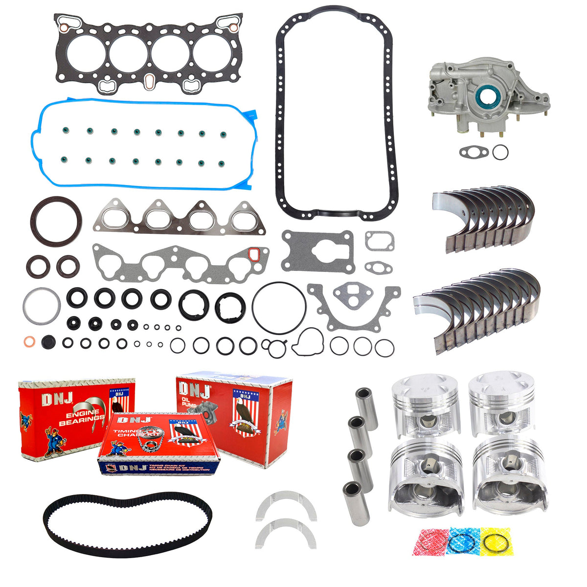 DNJ Master Engine Rebuild Kit 1988-1995 Honda Civic, CRX, Civic del Sol 1.5L