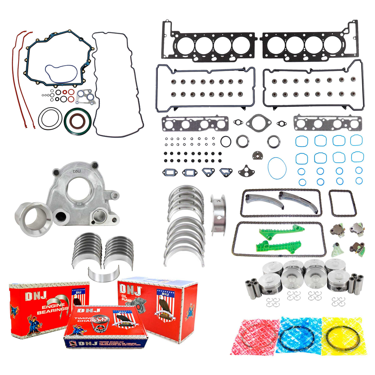 DNJ Master Engine Rebuild Kit 2006-2011 Buick, Cadillac 4.6L