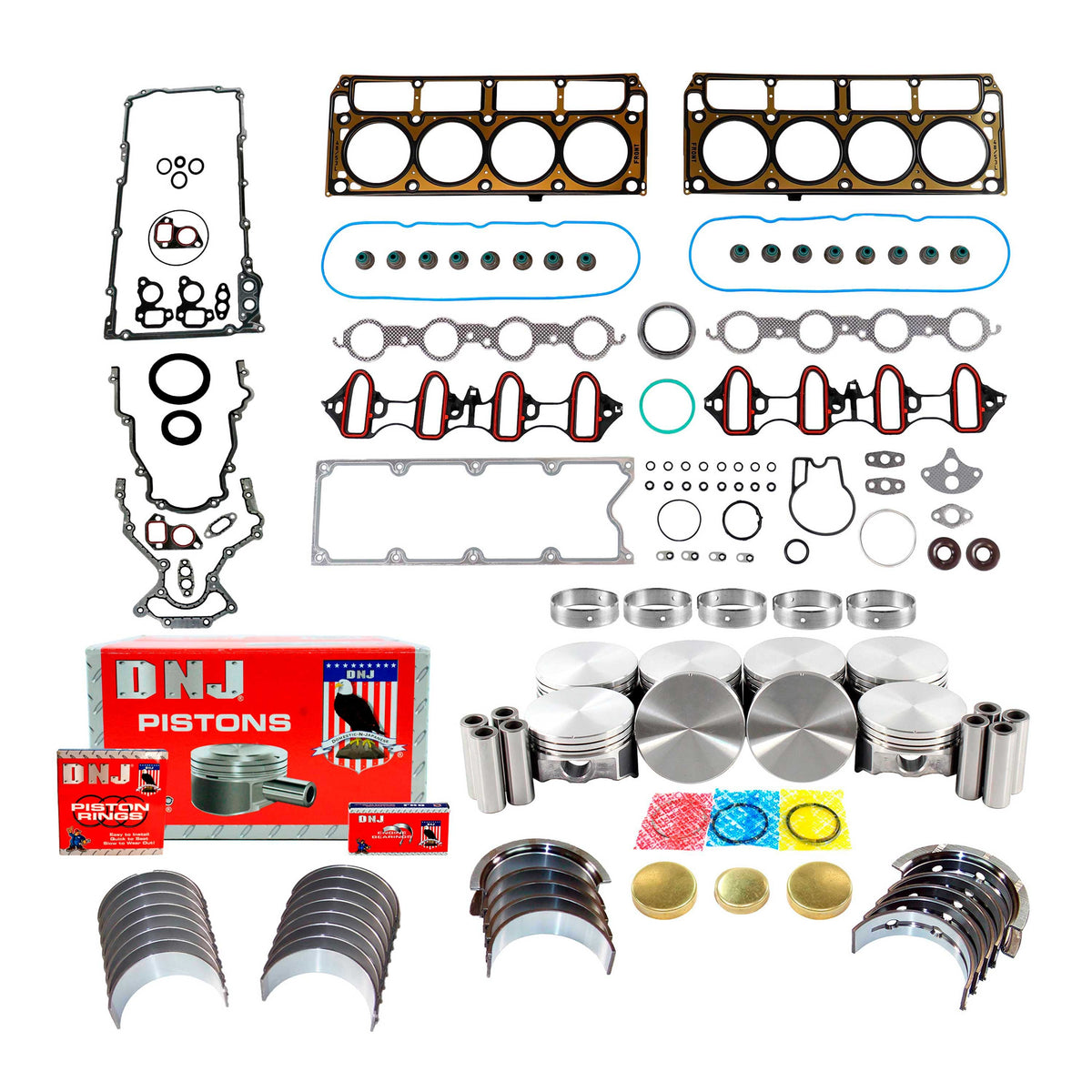 DNJ Engine Rebuild Kit 2002-2003 Chevrolet, GMC 4.8L