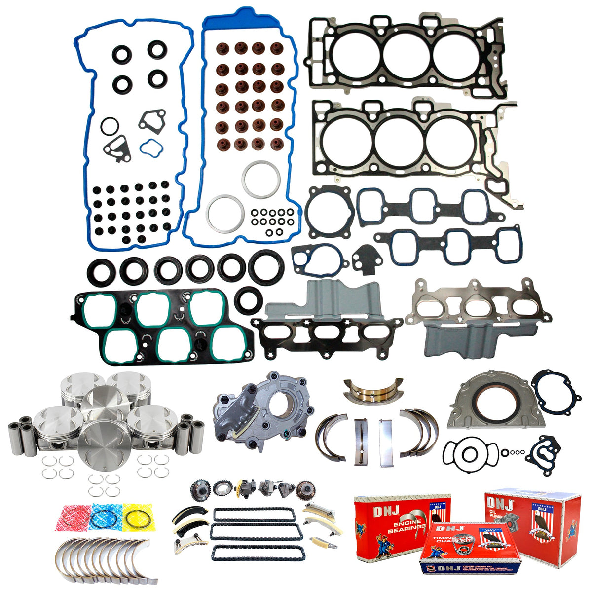 DNJ Master Engine Rebuild Kit 2007-2008 Buick, GMC, Saturn 3.6L V6