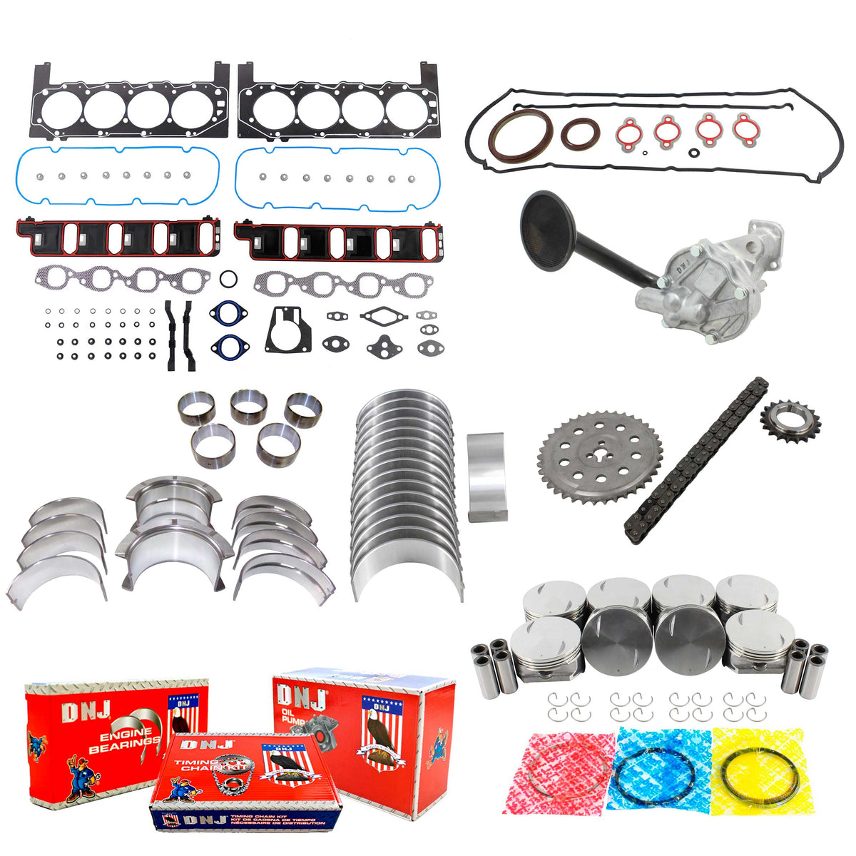 DNJ Master Engine Rebuild Kit 2002-2003 Chevrolet, GMC 8.1L