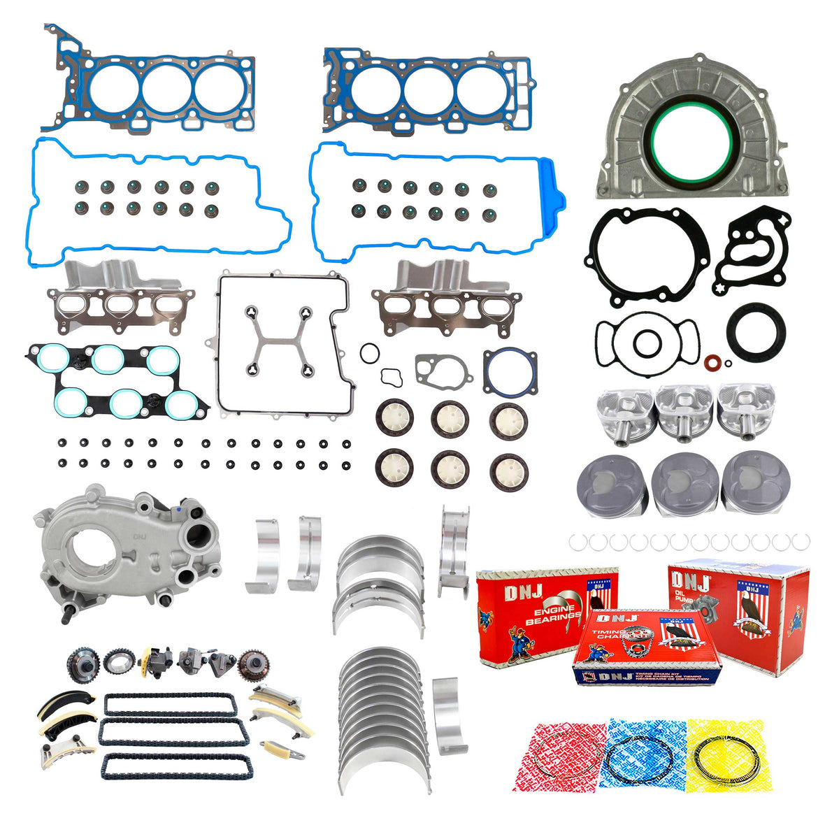 DNJ Master Engine Rebuild Kit 2009-2011 Buick, Chevrolet, GMC, Saturn 3.6L