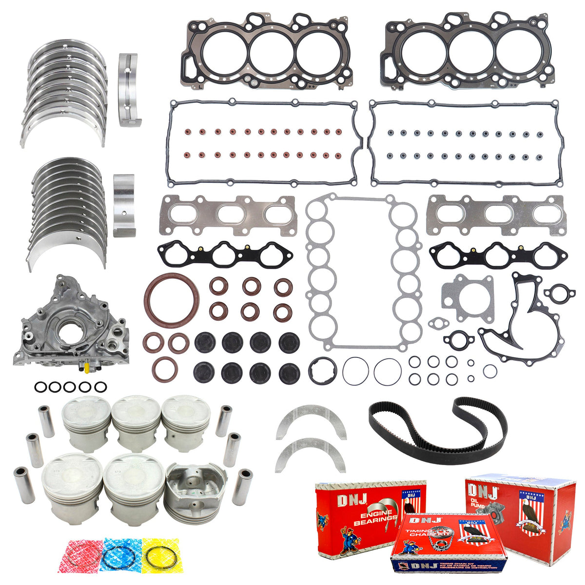 DNJ Master Engine Rebuild Kit 1998-2004 Honda, Isuzu 3.2L