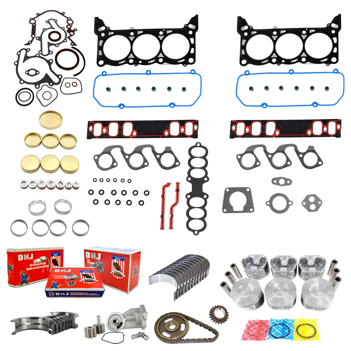 DNJ Master Engine Rebuild Kit 1997-1998 Ford, Mercury 3.8L