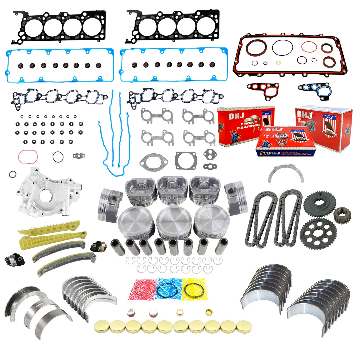 DNJ Master Engine Rebuild Kit 2003-2004 Ford, Lincoln, Mercury 4.6L