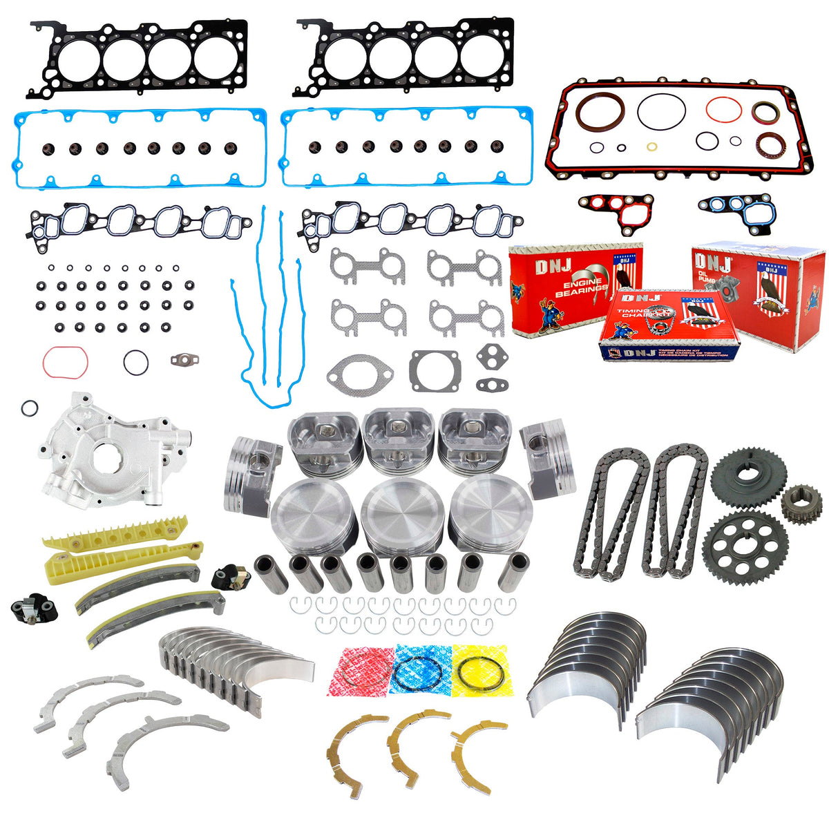 DNJ Master Engine Rebuild Kit 2002-2004 Ford 4.6L