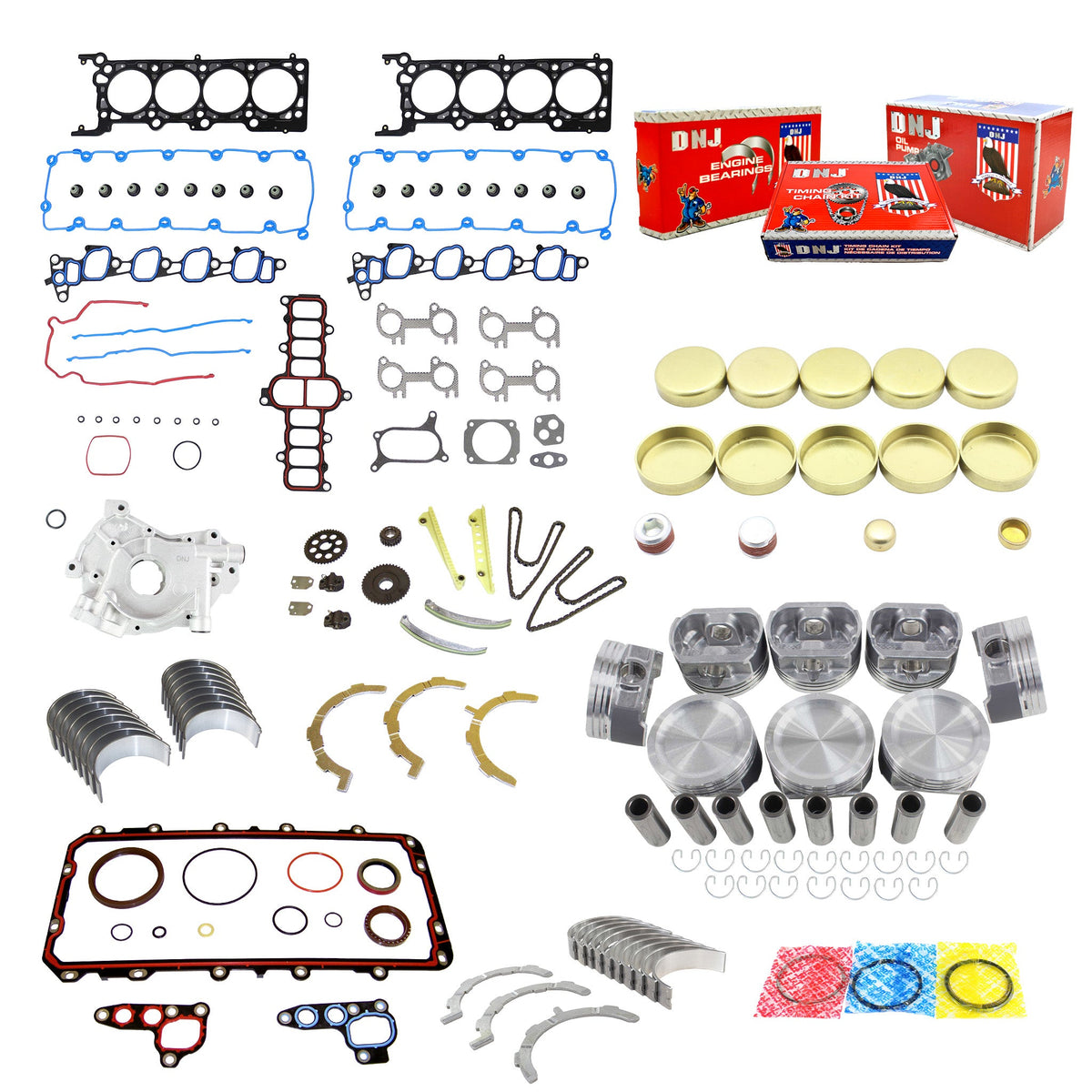 DNJ Master Engine Rebuild Kit 2002 Ford 4.6L