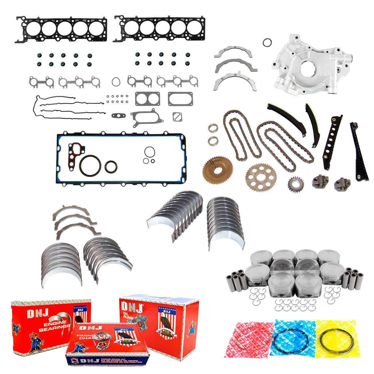 DNJ Master Engine Rebuild Kit 1999-2001 Ford 6.8L V10