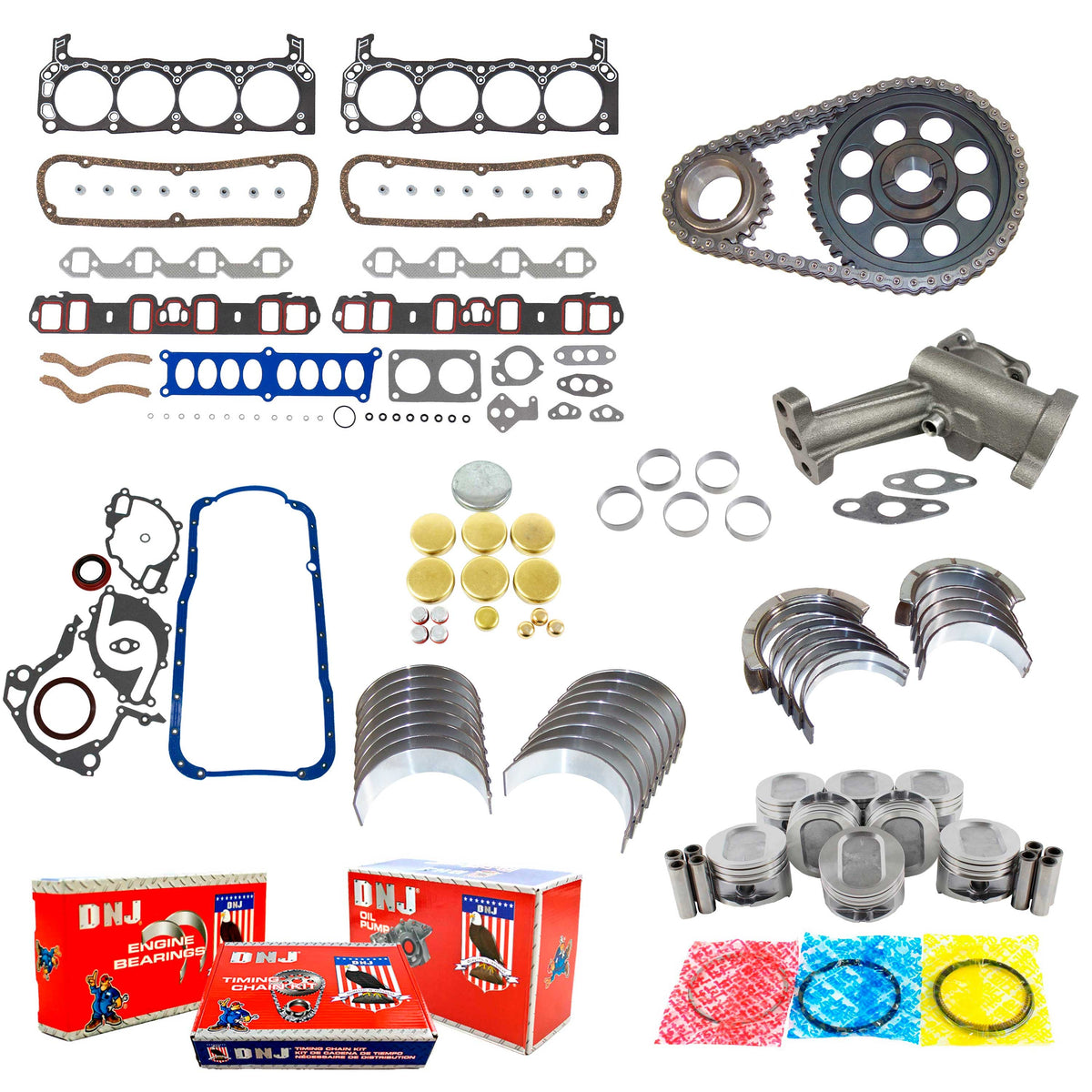 DNJ Master Engine Rebuild Kit 1995-1997 Ford 5.8L