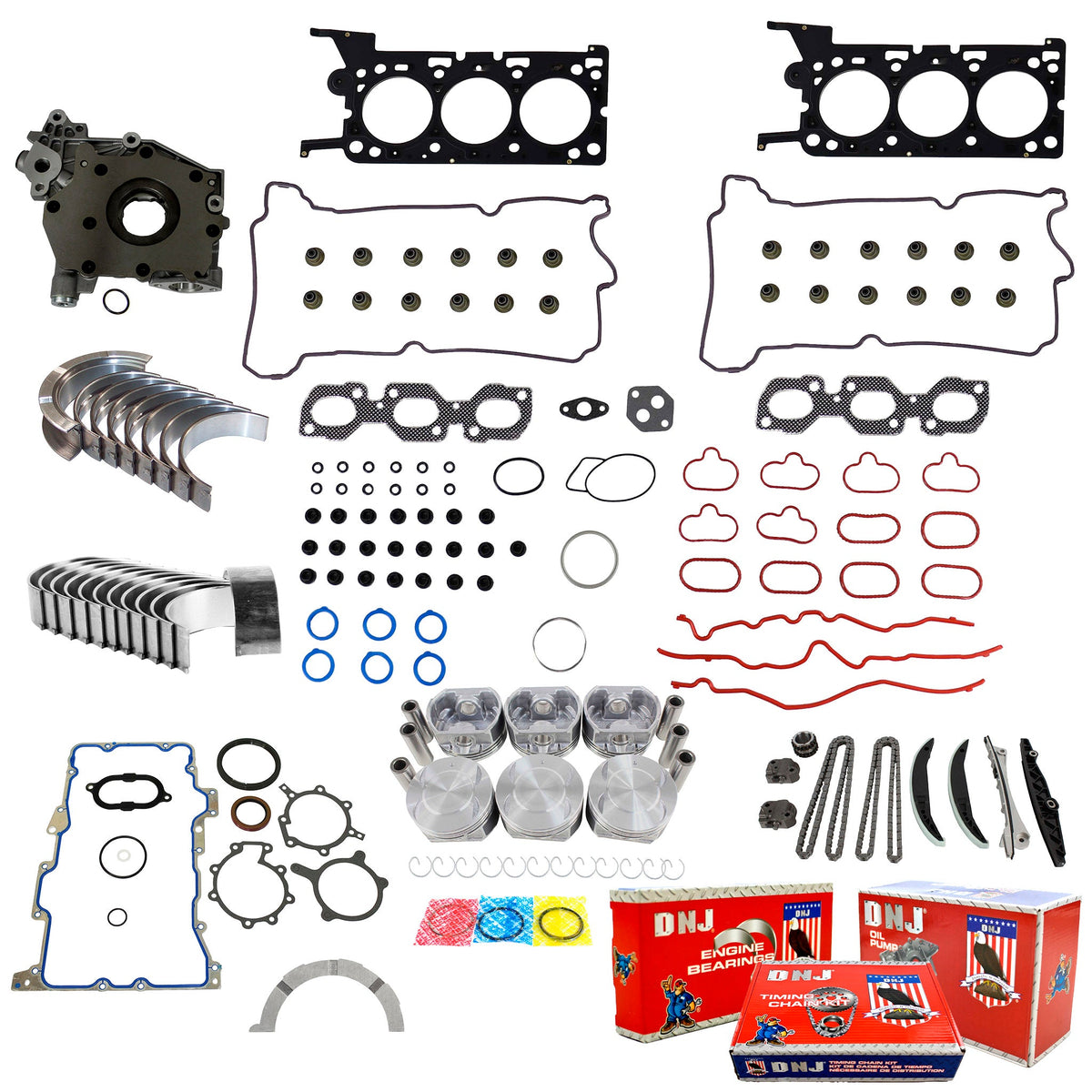 DNJ Master Engine Rebuild Kit 2001-2002 Ford, Mercury 3.0L