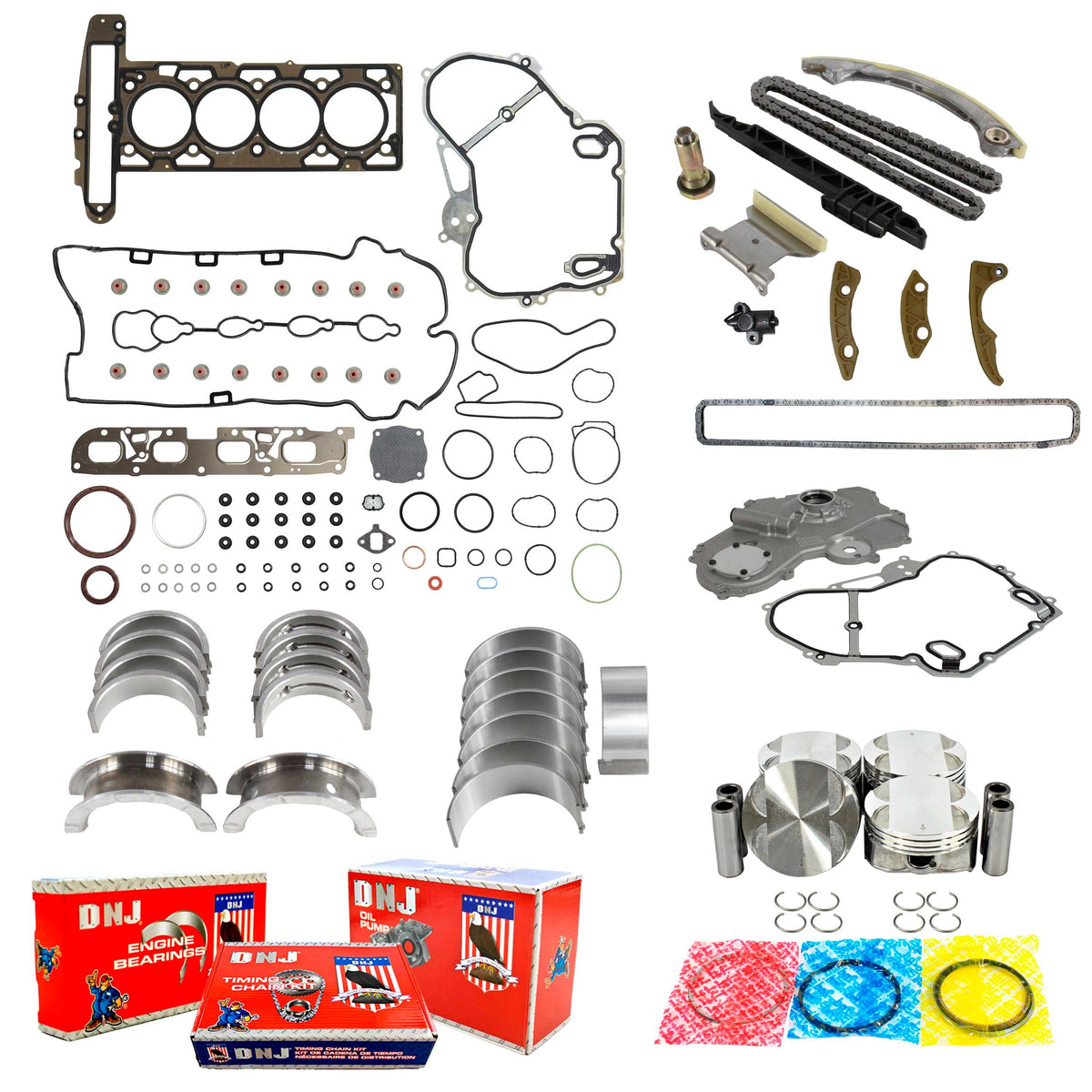 DNJ Master Engine Rebuild Kit 2010-2017 Buick, Chevrolet, GMC 2.4L