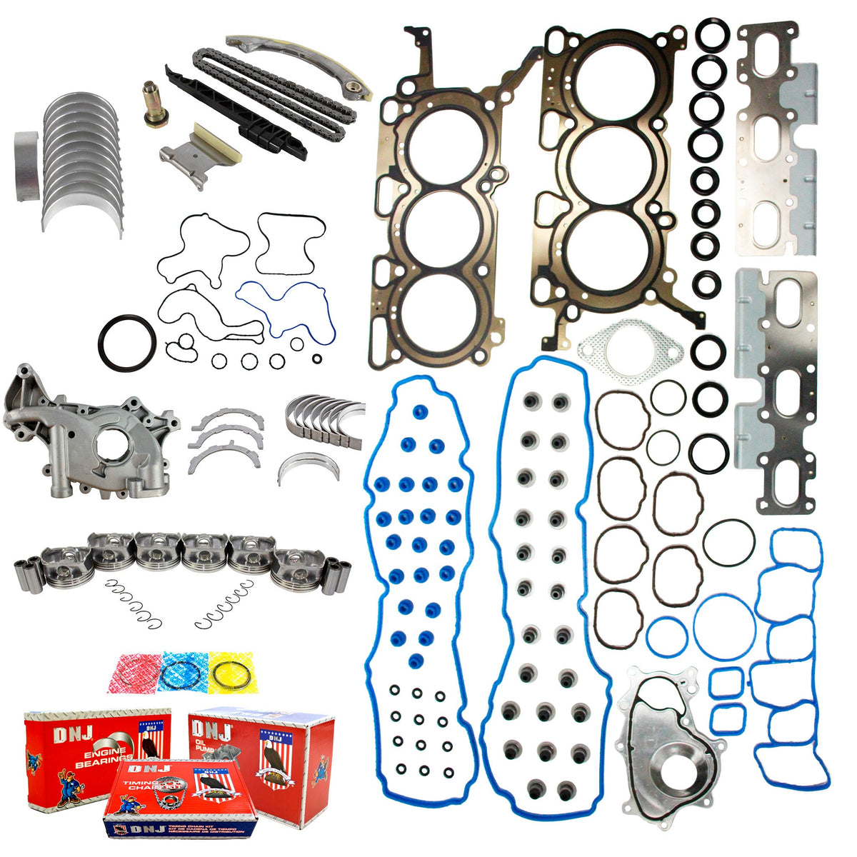 DNJ Master Engine Rebuild Kit 2013-2017 Ford 3.7L
