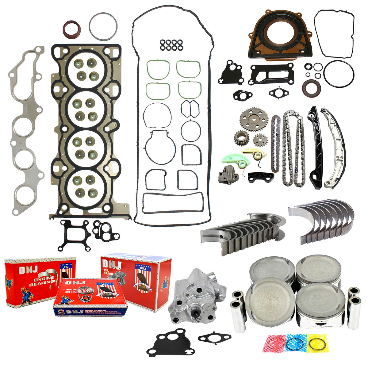 DNJ Master Engine Rebuild Kit 2006-2009 Ford, Mercury 2.3L
