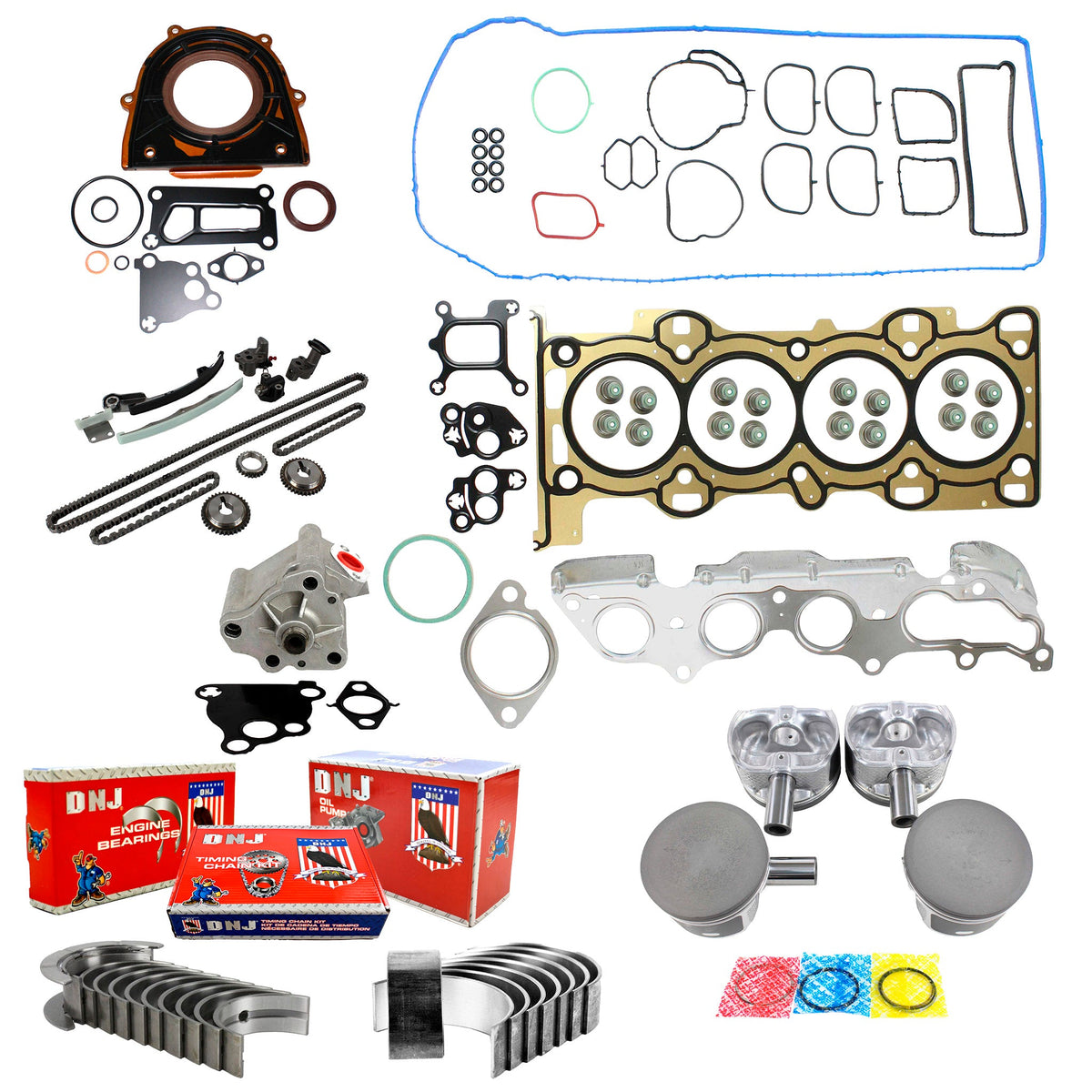 DNJ Master Engine Rebuild Kit 2005-2011 Ford 2.0L