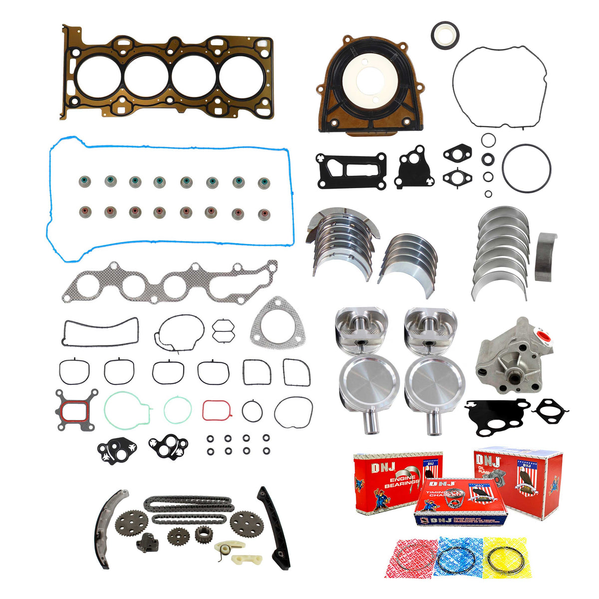 DNJ Master Engine Rebuild Kit 2004-2009 Ford & Mazda 2.3L L4