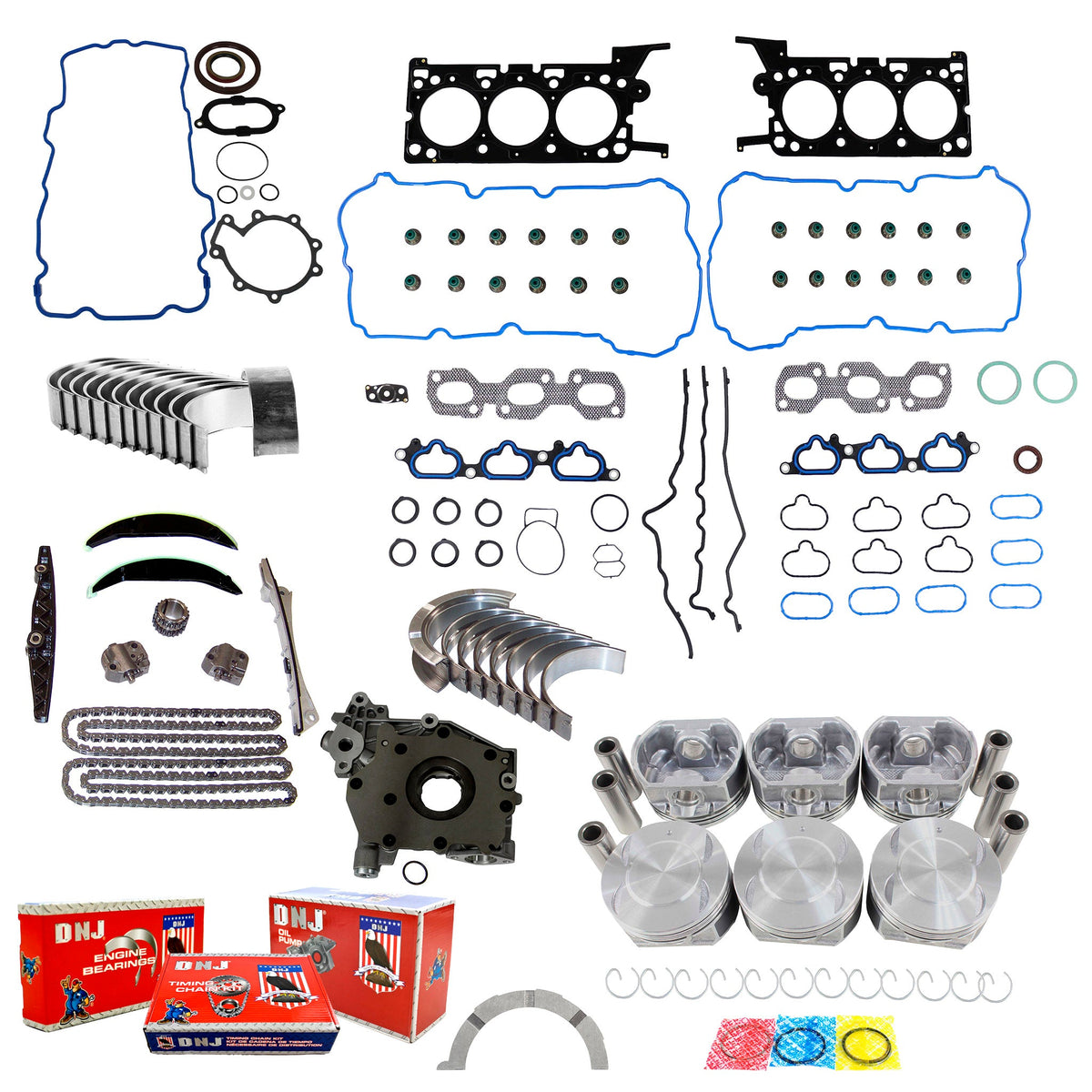 DNJ Master Engine Rebuild Kit 2004-2008 Mazda 3.0L V6