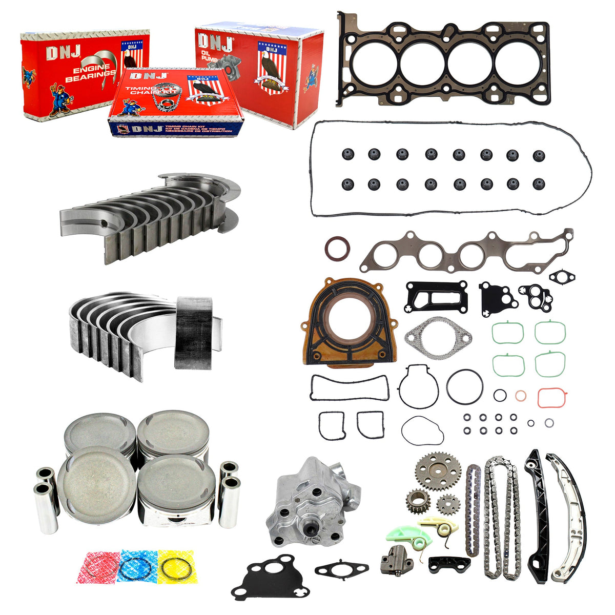 DNJ Master Engine Rebuild Kit 2007-2010 Mazda 3 & 5 2.3L