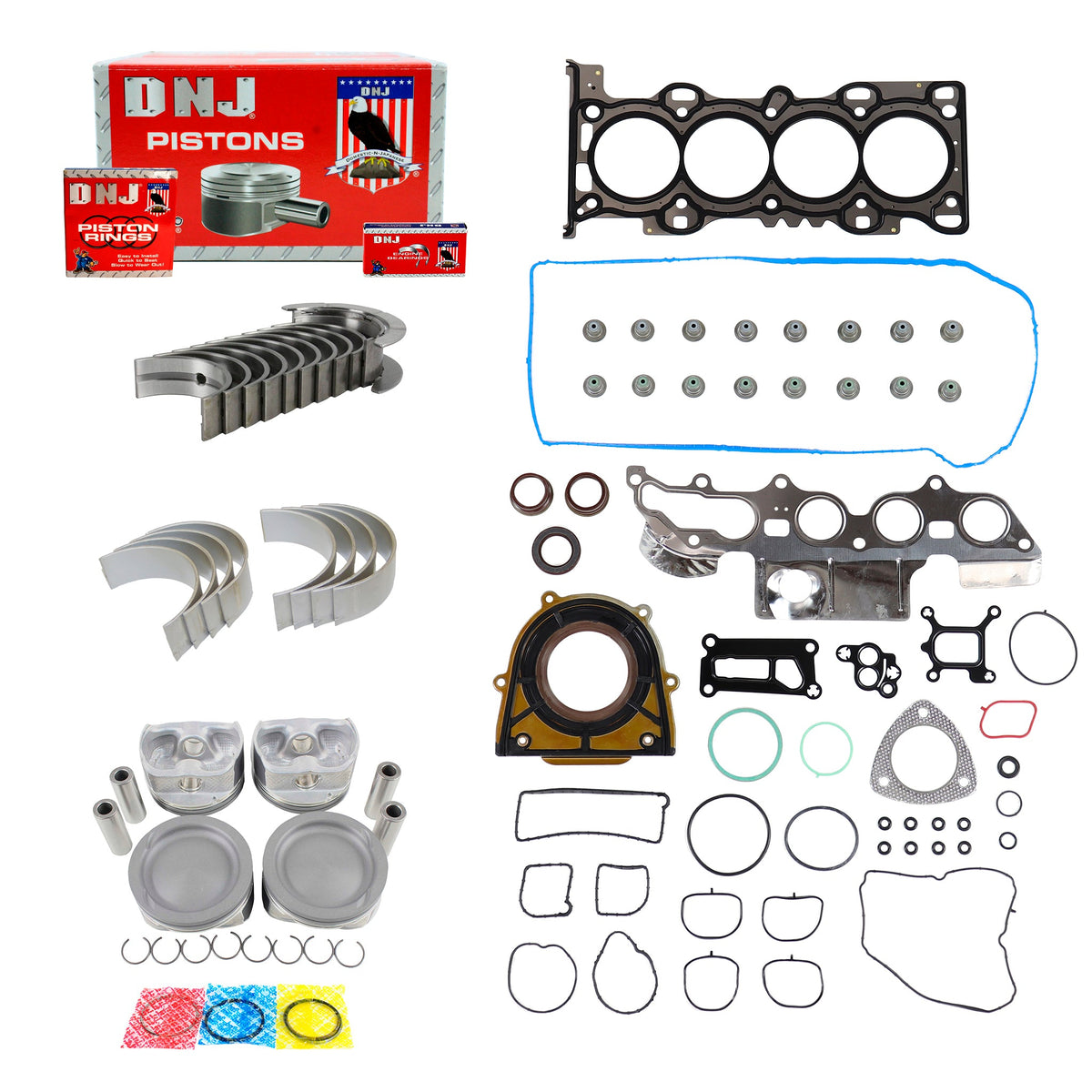 DNJ Engine Rebuild Kit 2009-2015 Ford, Mazda, Mercury 2.5L
