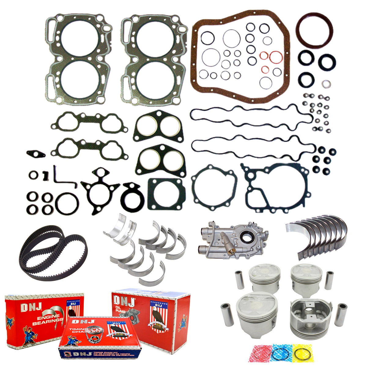 DNJ Master Engine Rebuild Kit 1990-1996 Subaru 2.2L