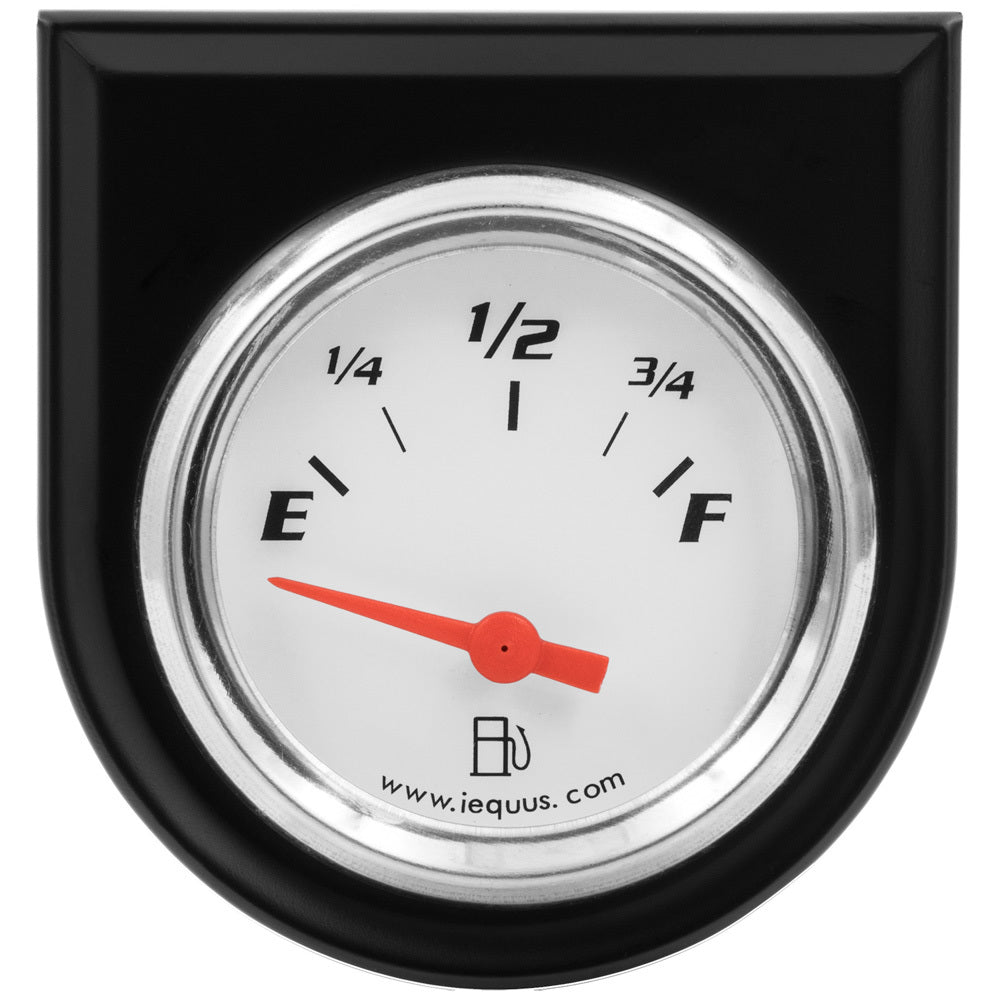 Equus 2.0 Dia Fuel Level Gauge w/Black Panel - E5362
