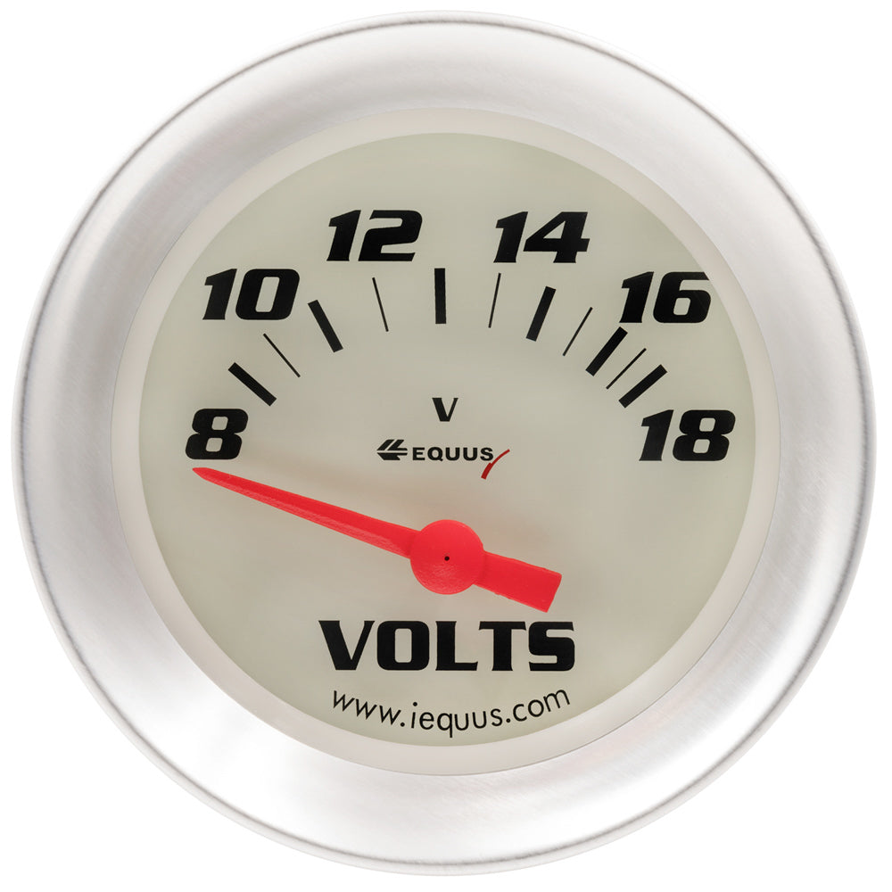 Equus 2-5/8 Dia Voltmeter Gauge Silver 8-18 Volts - E8468