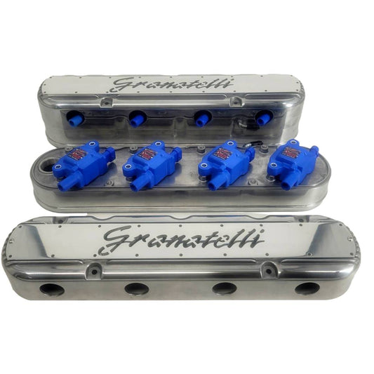 Granatelli LS 2-Piece Tall Valve Covers, Polished Finish, Integral Coil Mounts, 4.8L-7.0L, Pair – 640361-4
