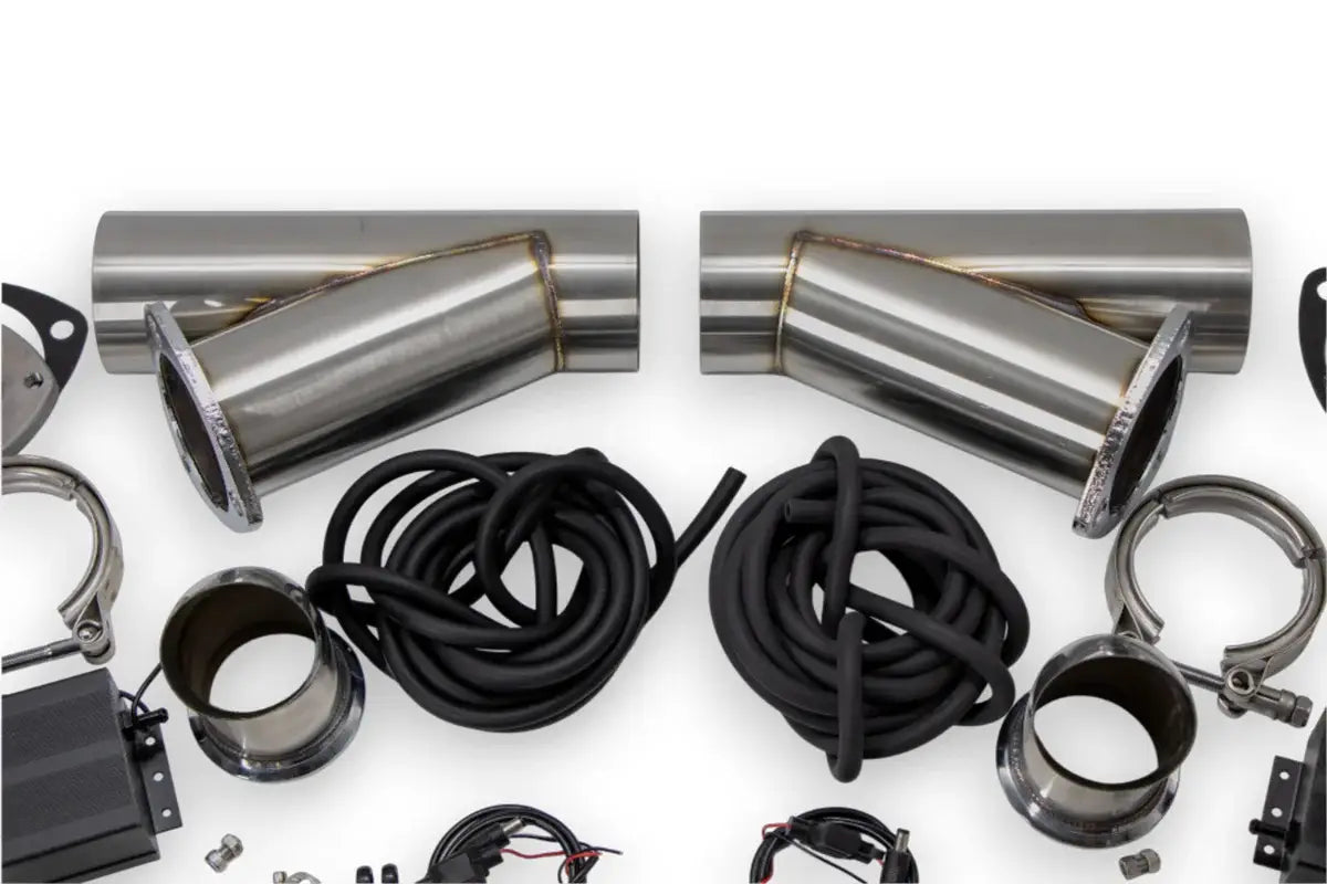 Granatelli Dual 2.5" Vacuum/Pressure-Controlled Exhaust Cutout Kit, Stainless Steel Weld-In – 309625K